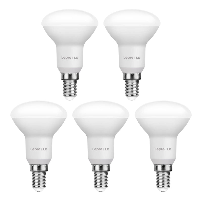 Lepro E14 LED lamp, 4.9W 470 lumen light bulb, equivalent to 40W incandescent lamp, 2700 Kelvin warm white E14 LED spotlight, reflector lamp R50 120° beam angle energy saving lamp, pack of 5