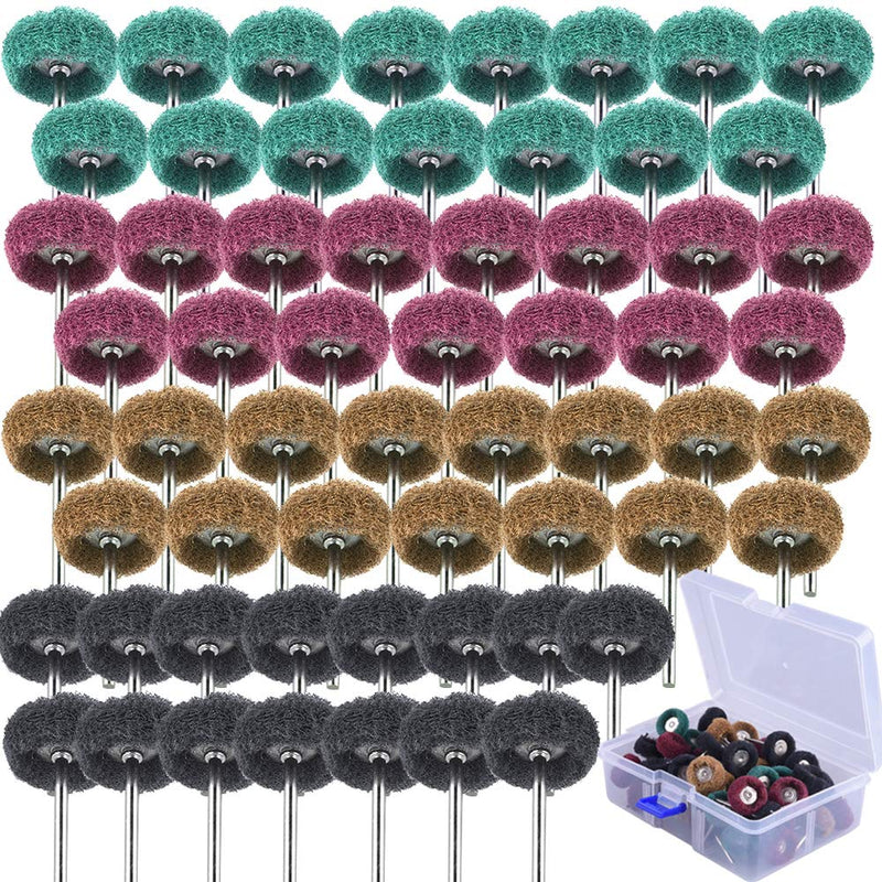 SIQUK Pack of 60 Abrasive Polishing Discs Scouring Sponge Polishing Disc Grit 120 180 320 400 for Dremel Rotary Tools