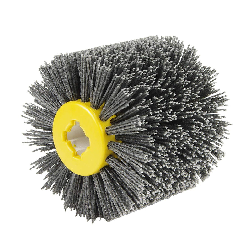 EXLECO nylon brush #80 grit wire drawing wheel brush polishing brush for satin finishing machine black sanding brush bristle brush grit brush