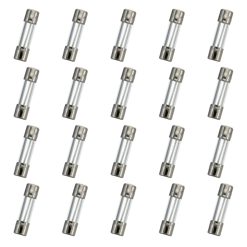 HUAREW T1AL250V 20pcs 5x20mm slow melting glass fuses 1A 250V 0.2 x 0.78 inch time delay fuses T1A