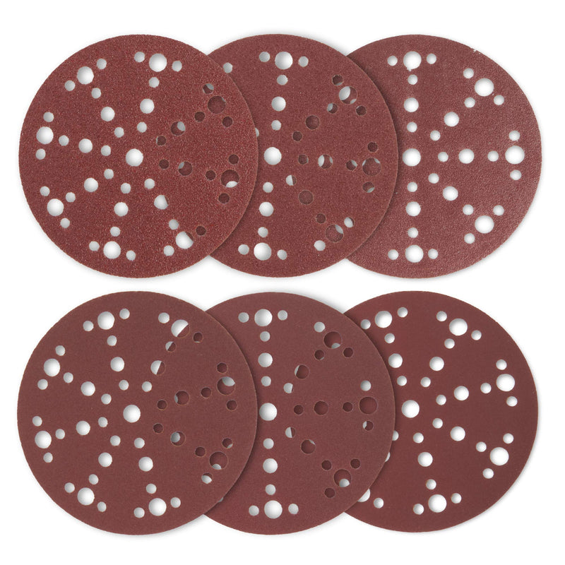 Eccentric sandpaper 150mm set | Sanding discs round Velcro 60 pieces grit 40-240 from Wabrasive | Compatible with Festool eccentric sander with sanding pads 150mm Velcro set | 60 pcs red