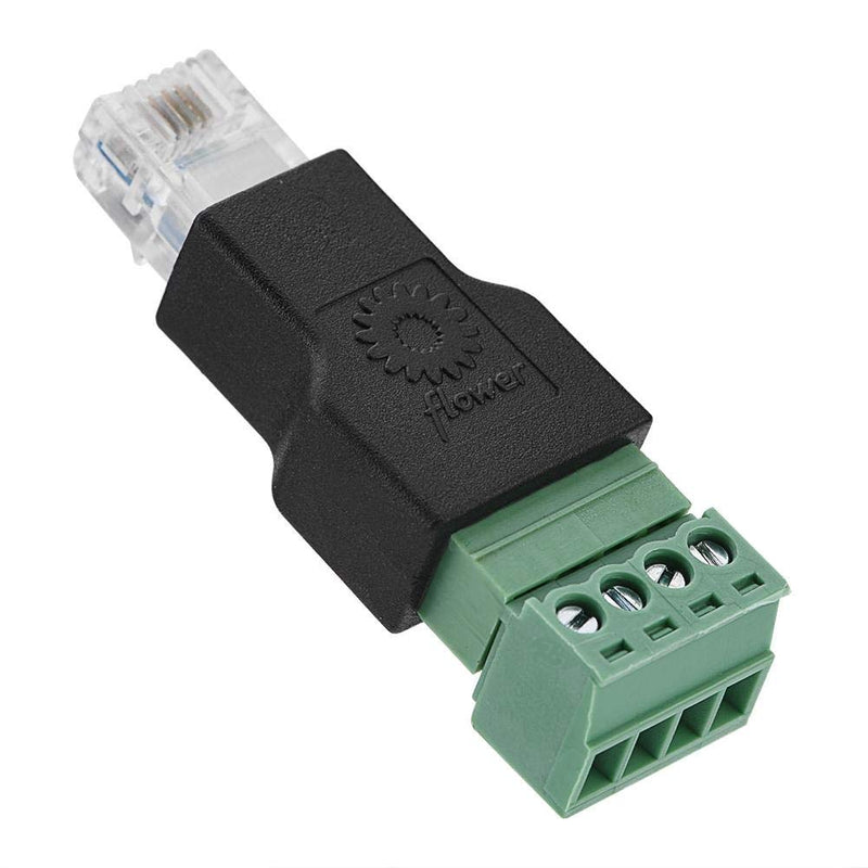 Dingln Ethernet Connector RJ11 6P4C Male to 4 Pin Screw Terminal Connector
