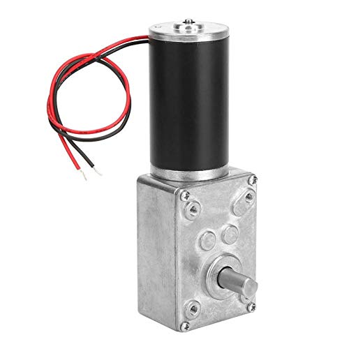 Fafeicy 12V 30RPM Worm Gear Motor, High Torsion Speed - Reduce Electric Gear Switchable 8mm Shaft, Ball Bearing Design and Metal Gear (12V 30RPM)