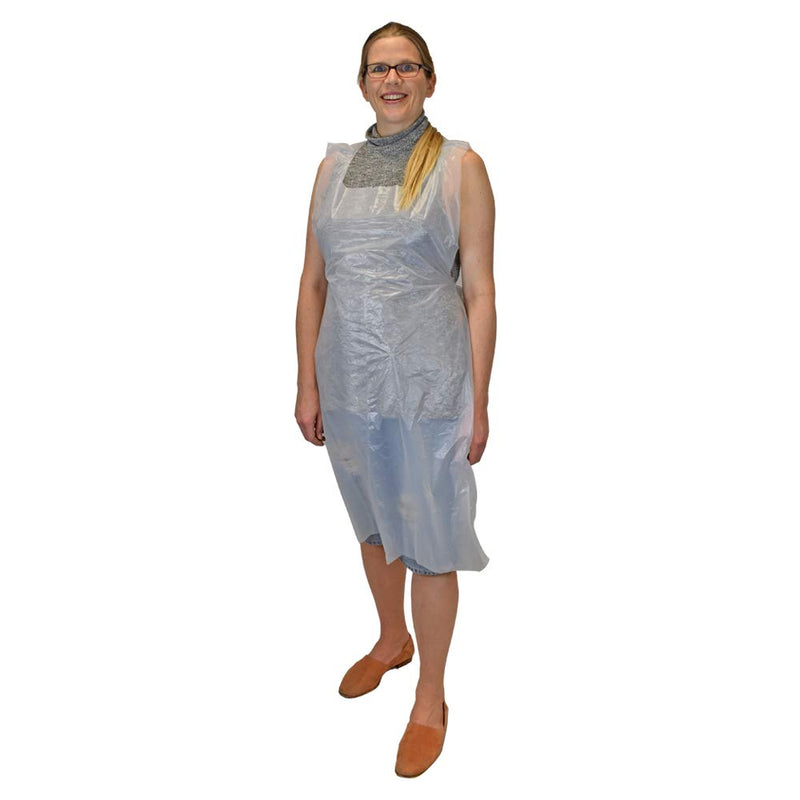 Triplast Disposable Plastic Aprons for Adults | 100 pieces | PVC White Aprons Flat Packed Pack of 100 - White