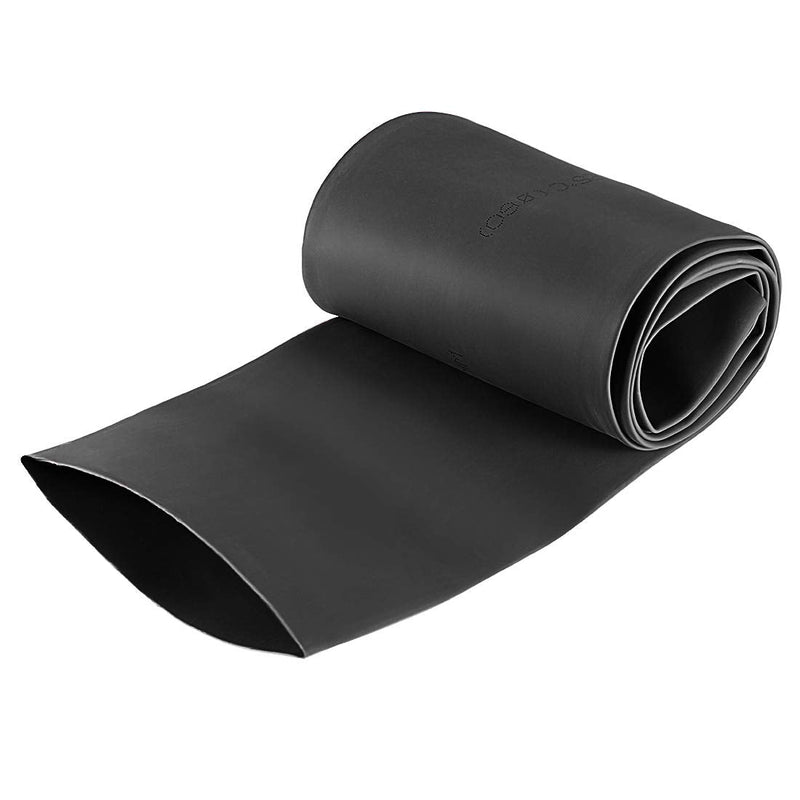 sourcing map heat shrink tubing 60mm dia. 98mm flat width 2:1 ratio cable sleeve 1m black