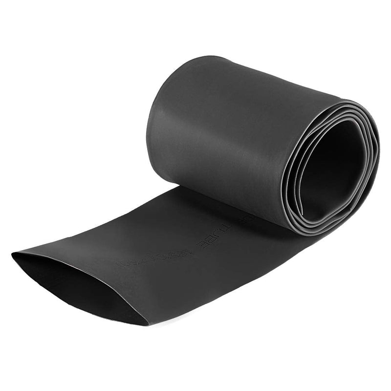 sourcing map Heat Shrink Tubing 2" (50mm) Diameter 80mm Flat Width 2:1 Ratio Cable Sleeve 1m Black