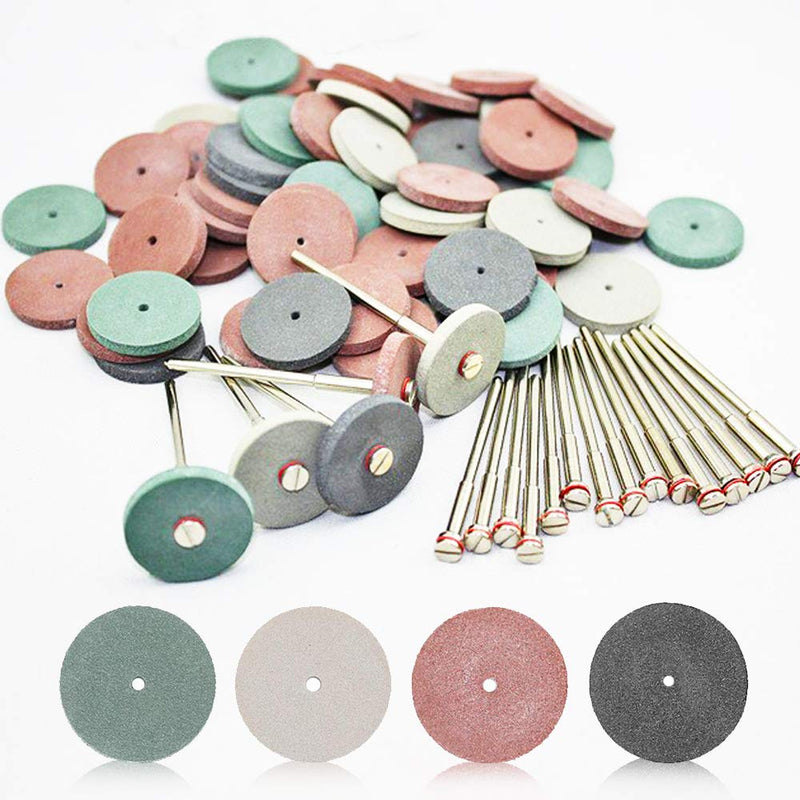 SaferCCTV 7/8" 40pcs Silicone Polishing Pads Assortment 12pcs Mandrel Shank Perfect for Rotary Handpieces Dremel Rotary Tool 52pcs