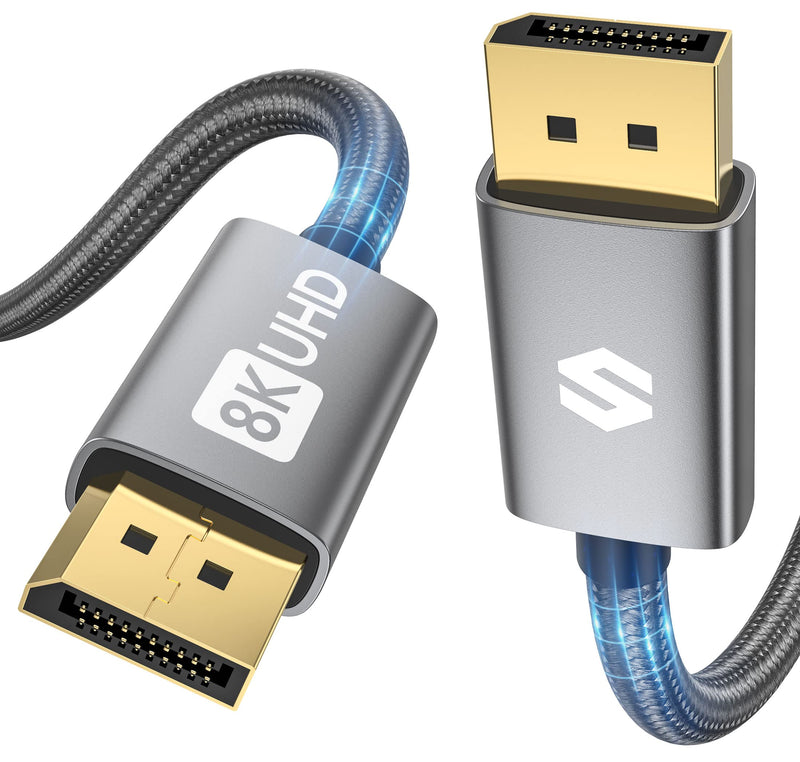 Silkland 8K Displayport Cable 1.4 2M [VESA Certified], 4K@144Hz, 2K@240Hz/165Hz/144Hz, 8K@60Hz, HBR3 32.4Gbps, HDR, DSC 1.2, HDCP 2.2, G-Sync&FreeSync, DP 1.4 Cable for Gaming Monitor, graphics card