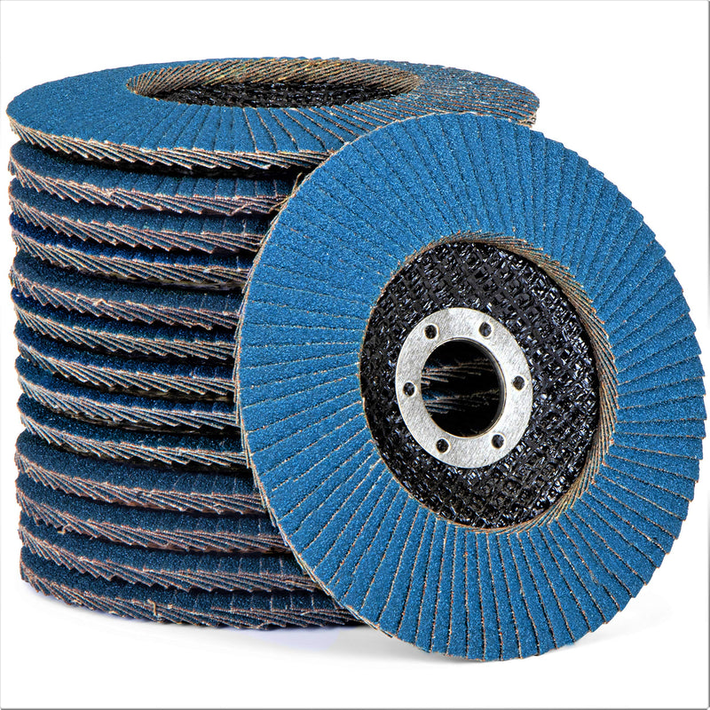 20 pieces/professional flap discs/blue/Ø 125 mm/mix pack (5 x grain 40-60 - 80-120 each) / stainless steel/grinding discs/lamella discs