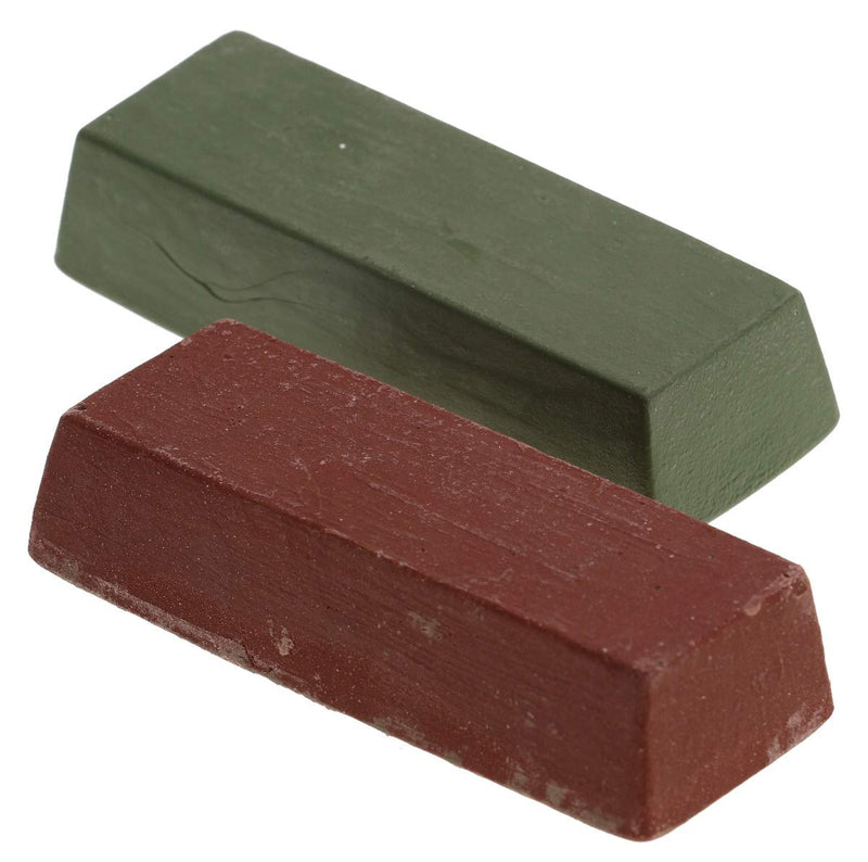 Jufisto polishing paste green + red, pack of 2 polishing paste, grinding paste, polishing paste metal, 2 x 200 g