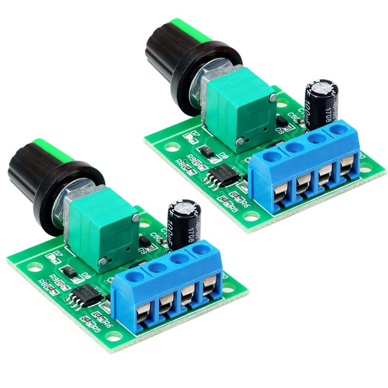 Gebildet 2pcs PWM Low Voltage Motor Speed Controller DC 1.8V 3V 5V 6V 12V 2A 1803B 1803BK Adjustable Driver Switch with Speed Controller DC 1.8V-12V/2A (529)