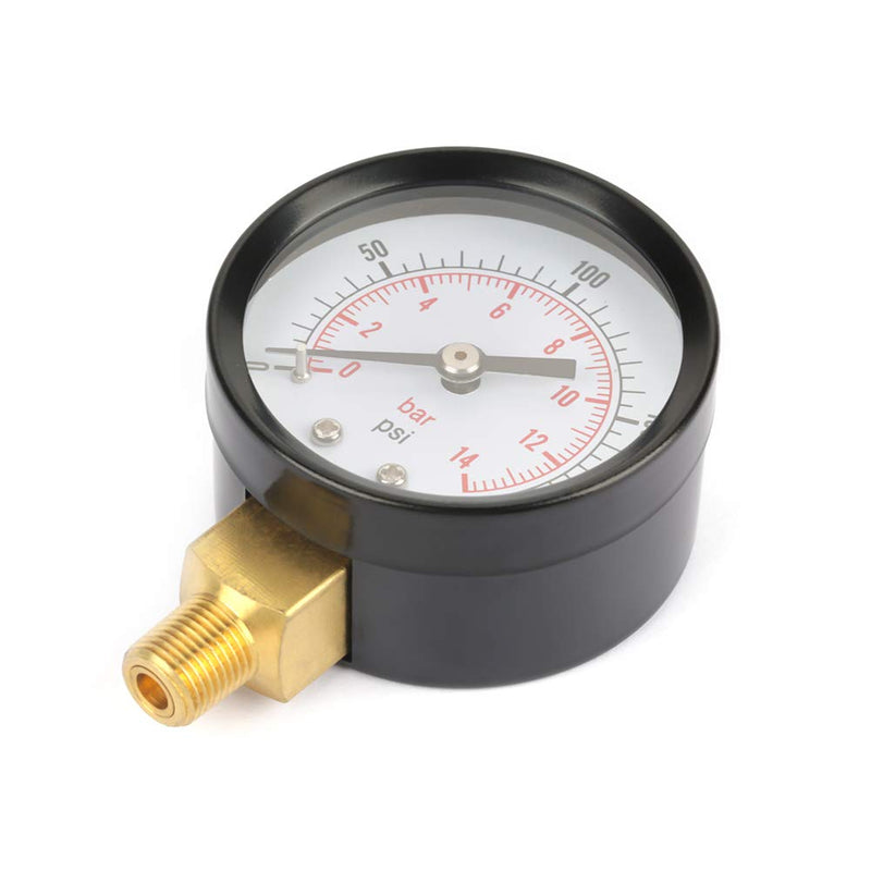 LiebeWH Pressure Gauge Pressure Gauge, 0-200psi/0-14bar Base Entry Pressure Gauge NPT 1/8" for Water Air Oil