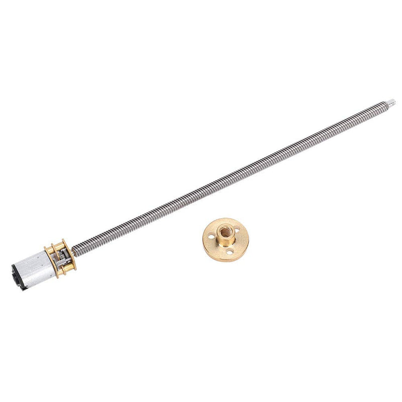 DC Gear Motor, T5 x 160mm N20 GearBox Thread Reduction Motor with Long Output Shaft and Large Gear Torque for Electronic Locks(DC12V 400RPM) DC12V 400RPM