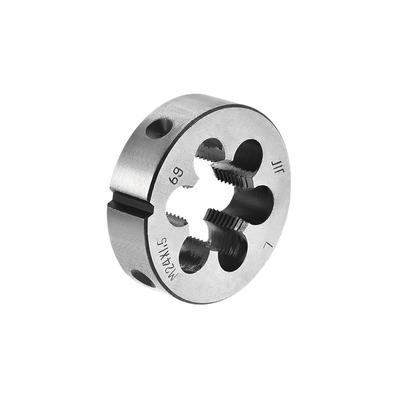 sourcing map Metric Round Die Machine Left Thread Alloy Tool Steel M24 x 1.5