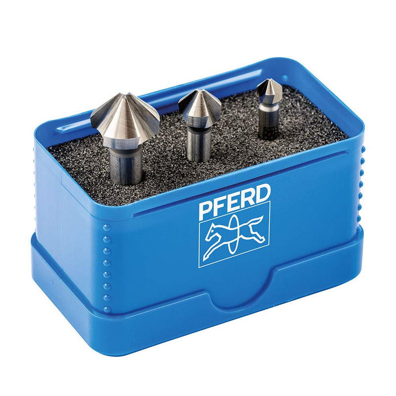 PFERD HSS taper/deburring countersink set, 3 pieces. | 90°, Ø 6.3-16.5 mm, DIN 335 C | 25202152 - for countersinking 90° screws