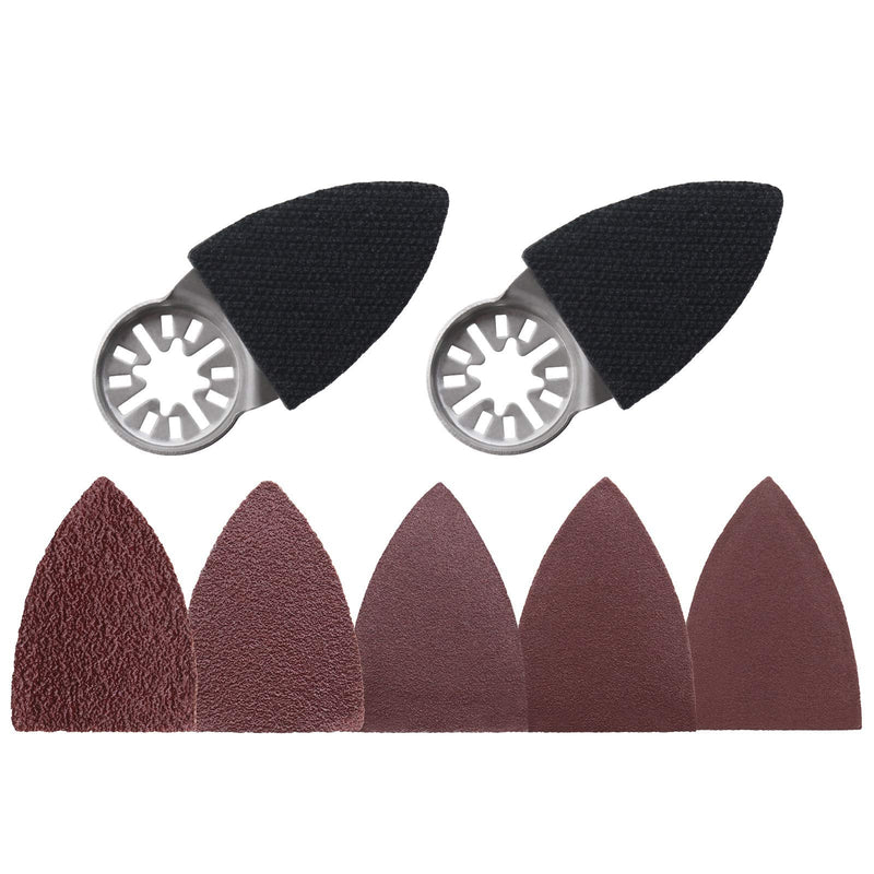 The Lord of the Tools 52 Pieces Oscillating Multi-Tool Finger Sanding Pads Accessories Kit 52 x 37 x 7 mm Triangular Finger Sanding Pads & Sandpaper Universal Interface
