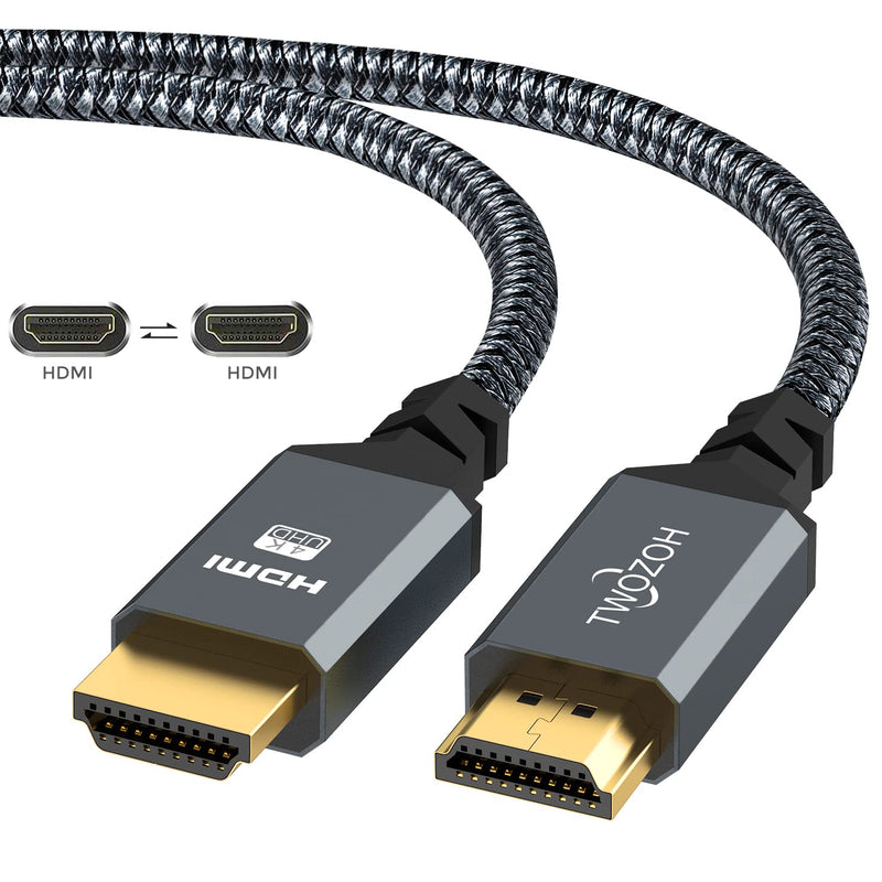 Twozoh 4K HDMI Cable 1M, High Speed 60HZ 18Gbps Braided HDMI to HDMI 2.0 Cable Compatible with PS5, PS3, PS4, PC, Projector, 4K UHD TV/HDTV, Xbox Braided HDMI 1 piece
