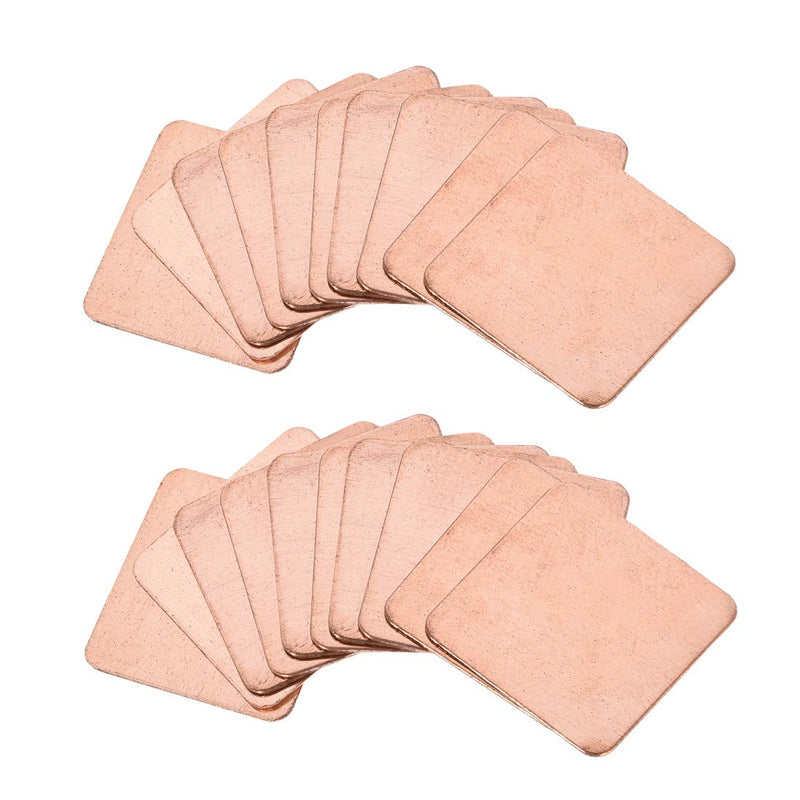 sourcing map 20pcs. Flat IC Chipatz Thermal Copper Heatsink for CPU GPU RAM 15x15x0.3mm
