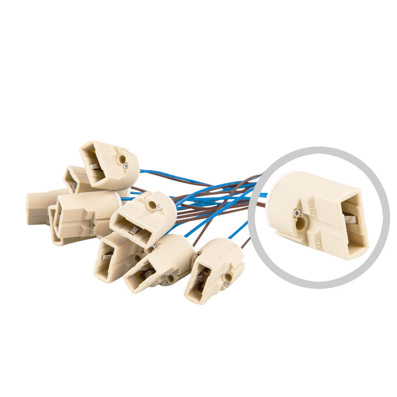 Mextronic lamp base G9 10 pieces socket G9 BASE G9 - narrow design high-voltage ceramic 190-230V halogen socket G9