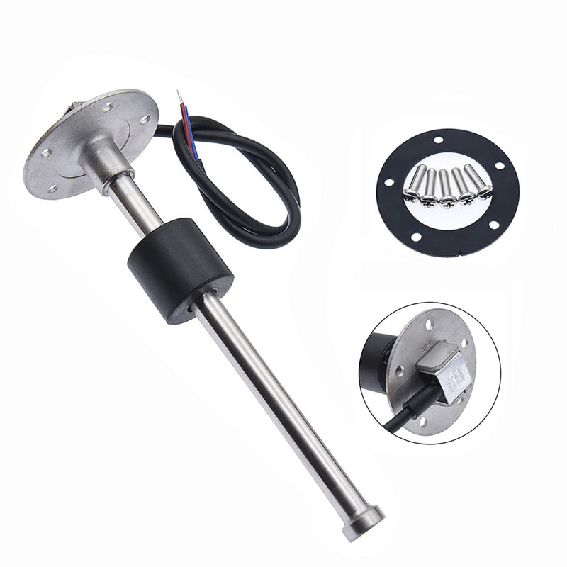 Geloo Level Sensor, Stainless Steel Fuel Sending Unit Water Level Indicator Sensor Car Fuel Water Level Sensor for Fuel Water Gauge 0~190 Ohm (250MM) 250MM