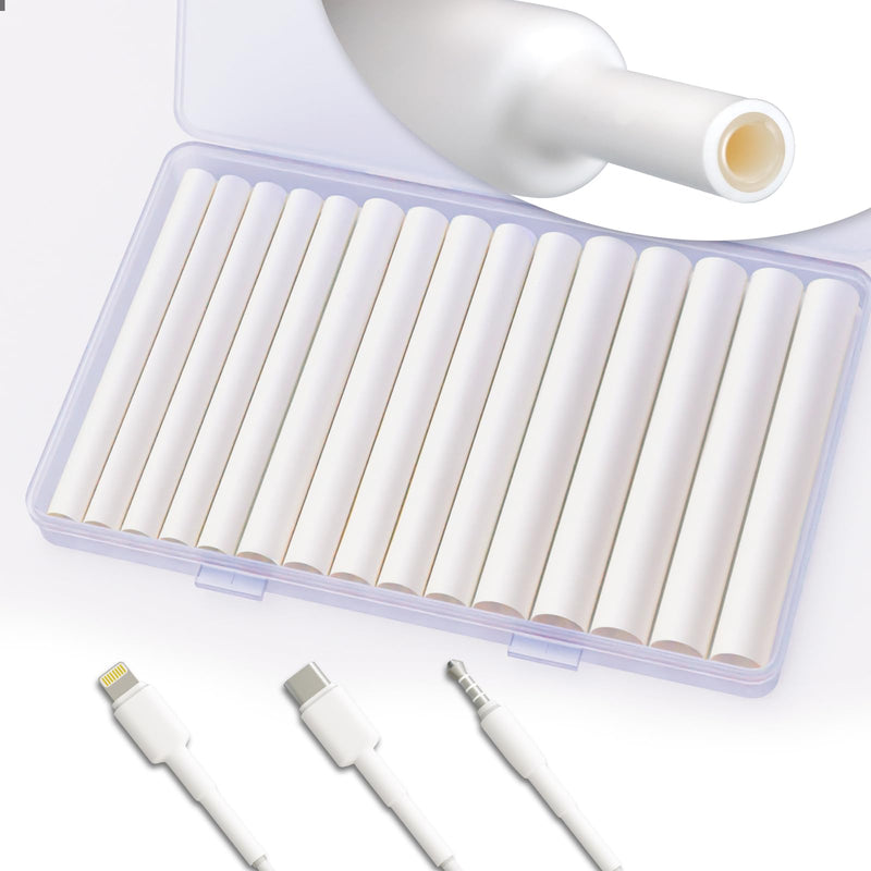 3:1 heat shrink tube set, 6.4 mm 7.9 mm 9.5 mm - waterproof heat shrink tube, white shrink tube with self-adhesive protective cover for telephone cables, 15 pieces