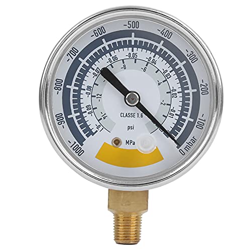 Accurate Pressure Gauge, Air Gauge, 0-14 PSI Vacuum Meter, Industrial Measuring Tools, NPT1/8" Connector for Vacuum Pump