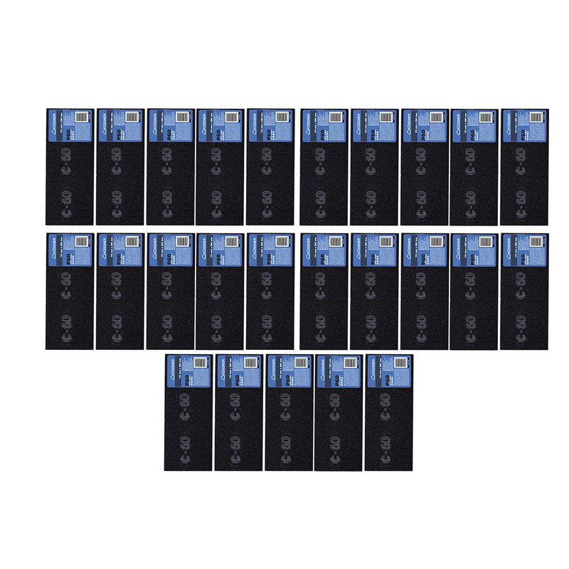 KÜSSNER 25 pieces of grid linen sanding paper, sanding grid: length 28cm, width 11.5cm, grain 60, grid linen for hand sanders, abrasives for dry sanding, black, A1010-141106