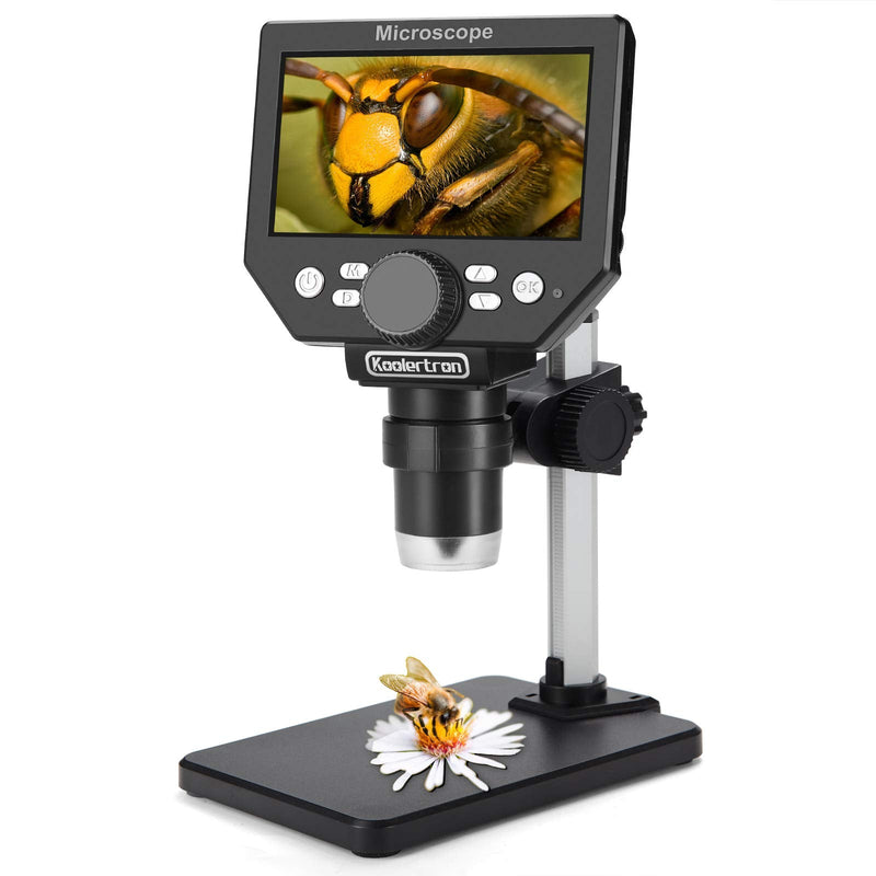 LCD Digital USB Microscope, Koolertron 4.3 Inch 1080P 8 Megapixel 1000X HD Magnification Zoom Wireless Microscope Camera for Adults/Children with 8 LED Light, 2000mAh Battery.