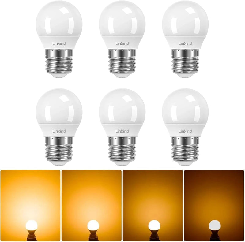 Linkind Dimmable E27 LED Golf P45/G45 Light Bulb, 4.2 W, Replaces 40 Watt, 2700 K Warm White Ball Lamp, 470 Lm, Energy Saving Bulb, Small P45, Pack of 6 6 pcs (pack of 1)