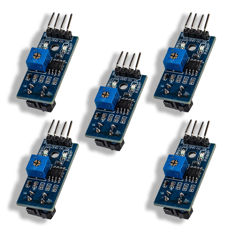 5pcs TCRT5000 Infrared Reflector Sensor Modules, TCRT5000 Infrared Reflective Photoelectric Switch IR Tracking Sensor Module Obstacle Avoidance Barrier Line Track