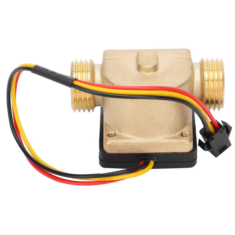 Water Flow Sensor Meter G1/2" DC 3-24V Brass Hall Flow Meter High Temperature Resistant for Water Heater Water Dispenser