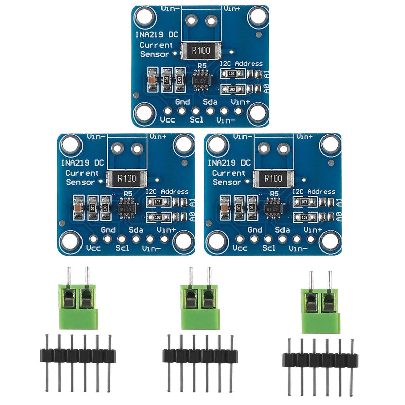 3pcs INA219 I2C IIC Interface Bi-Directional DC Power Supply Sensor Breakout Module Power Monitoring Sensor for Arduino Raspberry Pi