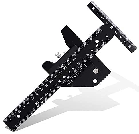 Akin Marking Ruler Stainless Steel T Type Hole Ruler Miter Angle Ruler Woodworking Aluminum Alloy Carpentry Marking Gauge DIY Tool
