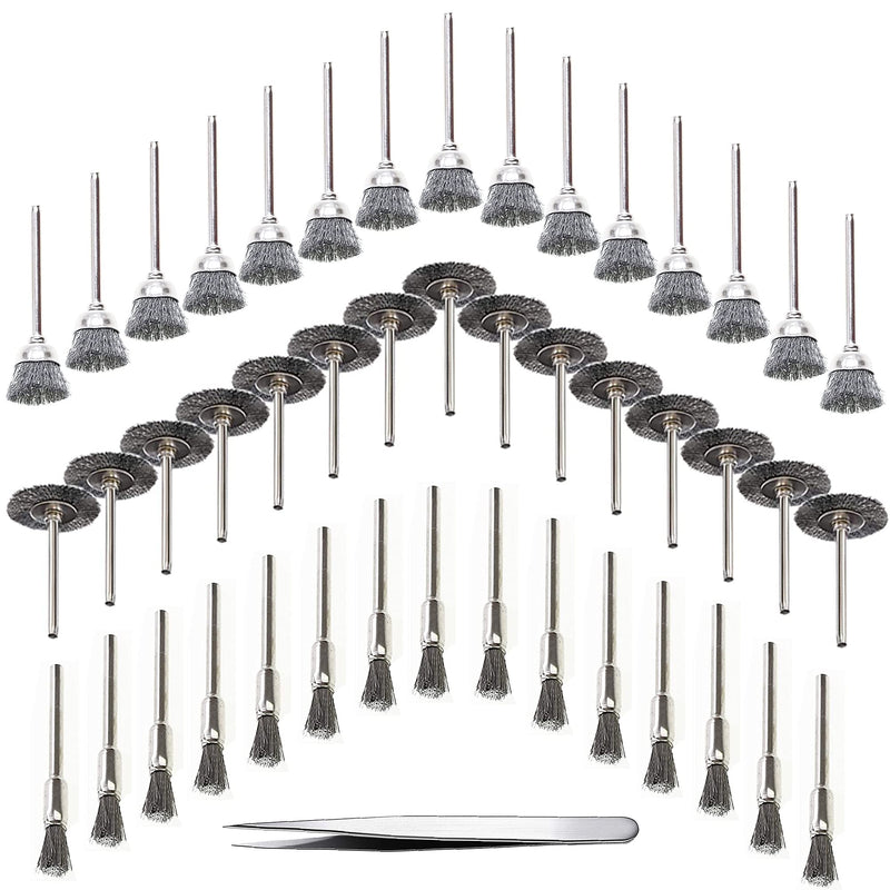 45 Wire Brush Set, Cup Brush Drill, Stainless Steel Brush Brush, for Drill Polishing Grinding Cleaning (Stainless Steel)