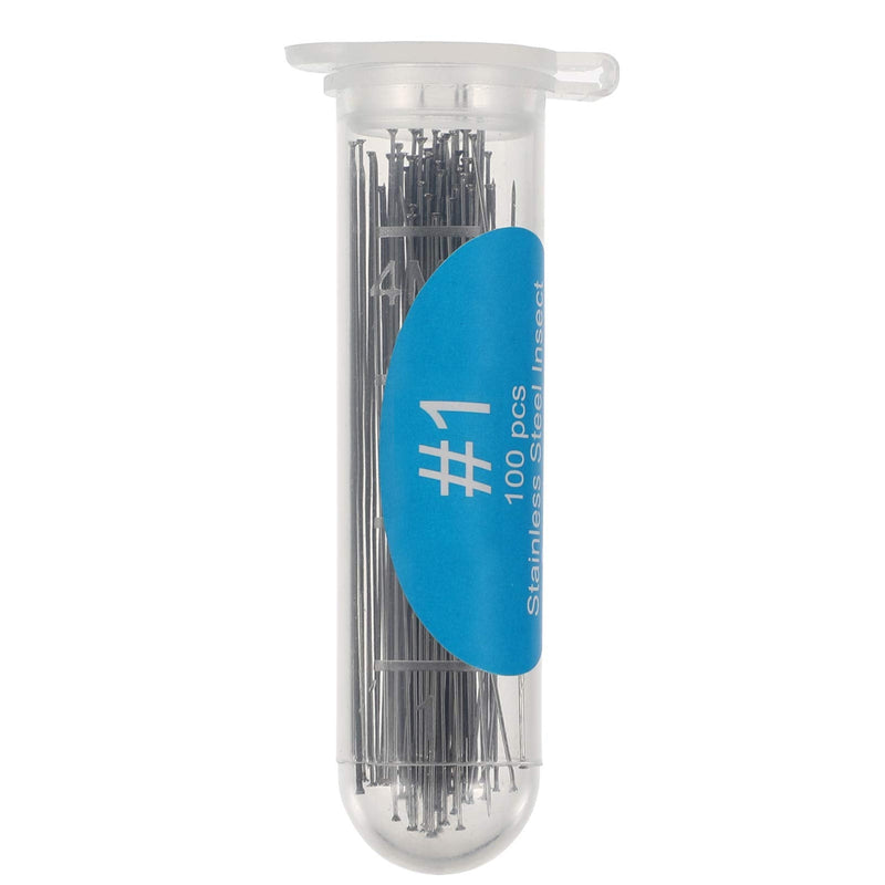 VILLCASE Pack of 100 Stainless Steel Insect Pens Sample Pens Entomology Needle Dissection and Butterfly Collections Needle for School Laboratory Entomology Preparation Butterfly Collector 1