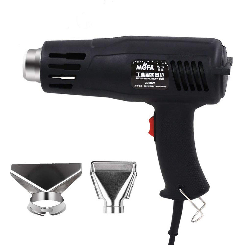 Hot air guns, mofa heat guns 2000W with 2 temperature settings 150°C to 550°C (302°F ~ 1022°F), 4.6ft long cable with 2 nozzles as overload protection for the process (MJ12) Mj12