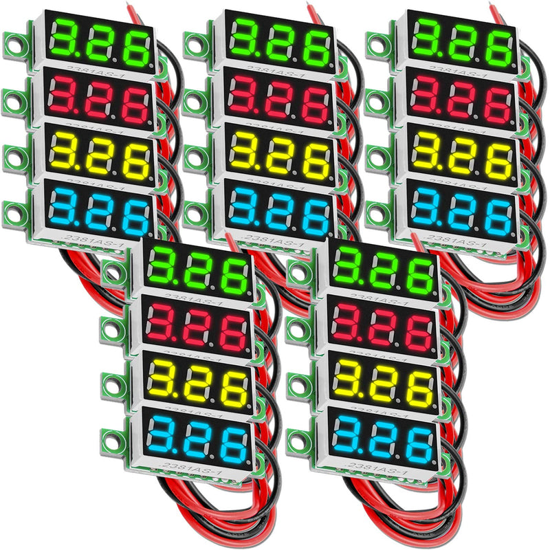 AZDelivery 5 x 0.28 inch mini digital voltmeter with 7-segment LED display 2.5V - 30V, voltage display, voltage measuring module including e-book!