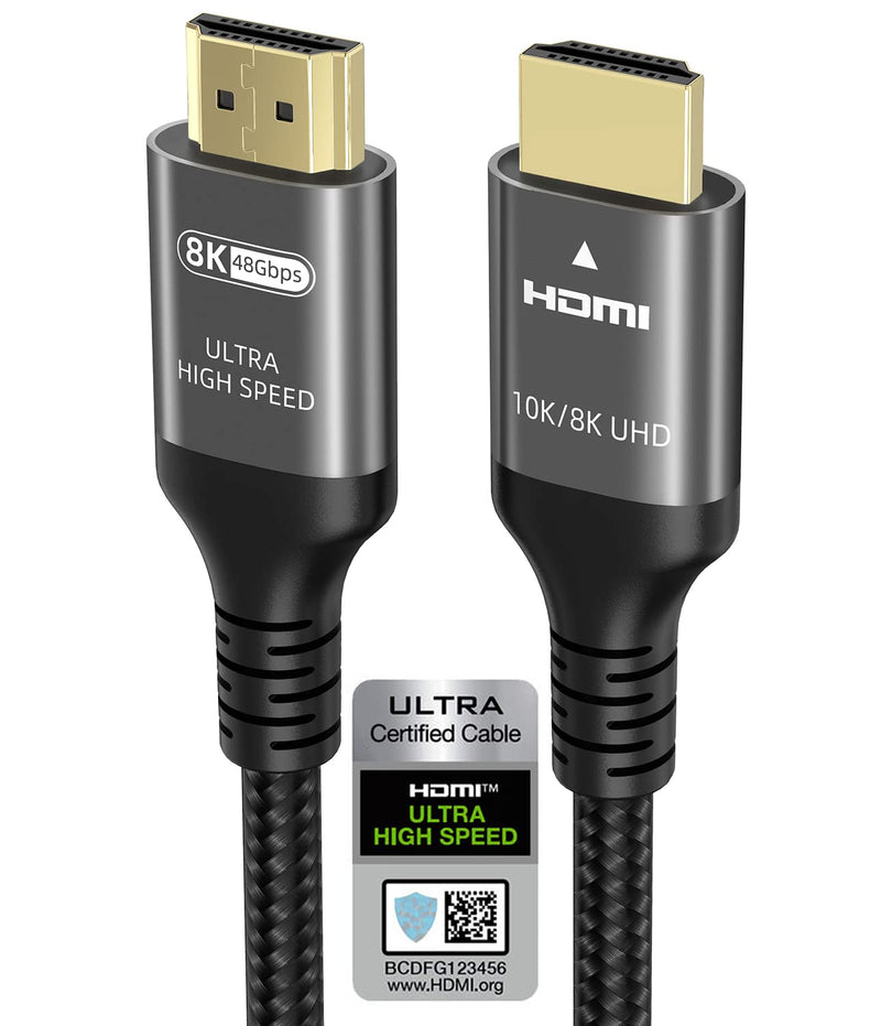 Ubluker 10K 8K 4k HDMI 2.1 Cable 2m, Certified Ultra High Speed HDMI Cable 4k 120Hz 144Hz 8k 60Hz 48Gbps eARC HDR10+ HDCP2.3 Compatible for Mac Soundbar Gaming PC TV PS5 Xbox 2 Meters