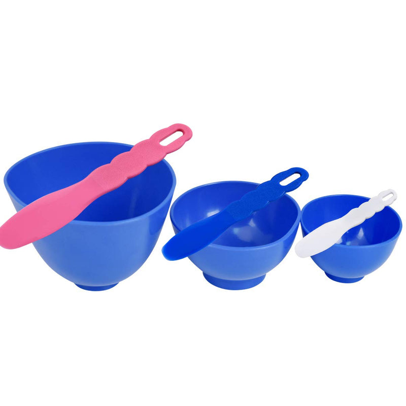 3 flexible rubber mixing bowls, dental rubber plastic spatulas for alginate and plaster materials.