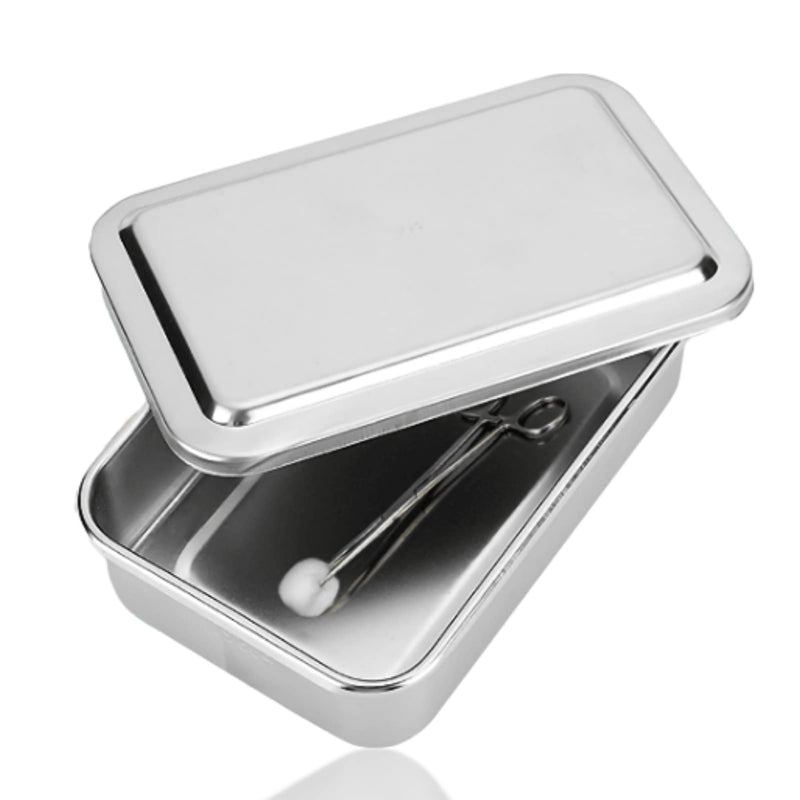 6 Inch Steriliser Container Cleaning Box Professional 304 Stainless Steel Rust Protection Storage Box for Instruments Reusable Cleaning Box with Lid