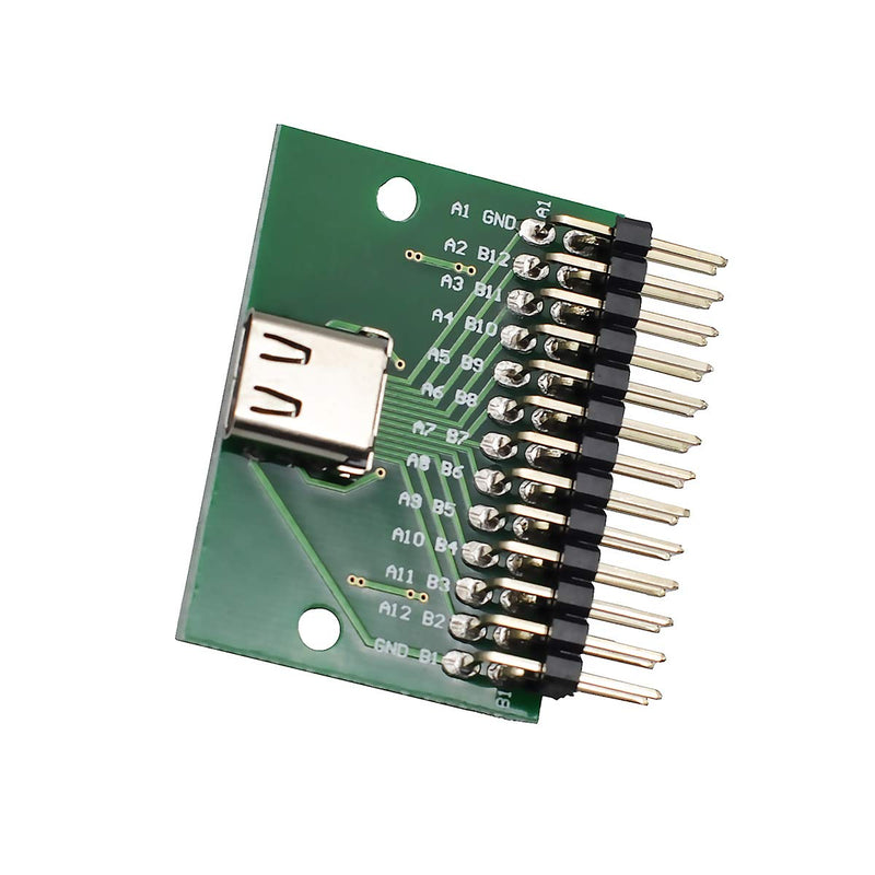 WLGQ USB 3.1 TYPEC with PCB Test Socket 2.54 Pitch Pin Header Test Board USB-c Nut 0.1In PIN