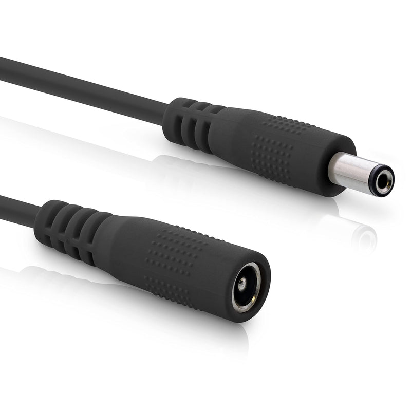 InLine - DC extension cable, universal power supply extension cable for LED strips, surveillance cameras, printers, routers, switches and much more., DC plug/socket 5.5 x 2.1mm, black, 2m