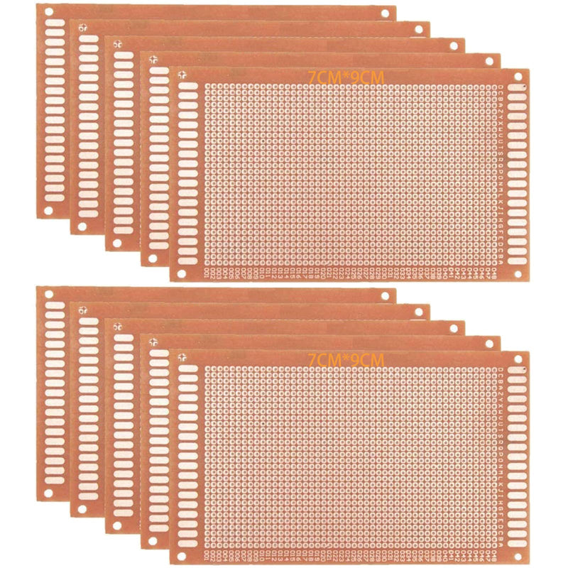 GTIWUNG 10 pieces PCB board prototype hole grid board kit, universal circuit boards, 7 x 9 cm circuit board universal PCB prototype board for prototyping and electronic creation of projects 10 pieces PCB prototype universal board 7 x 9 cm