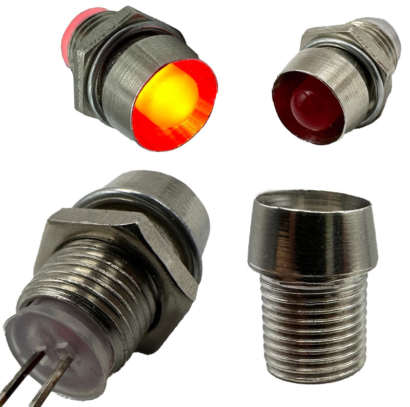 LUMETHEUS LED socket 5 mm metal silver 50 pieces set - holder/base for light-emitting diodes lamp holder with thread mounting rings metal socket 5 mm - 50 pieces