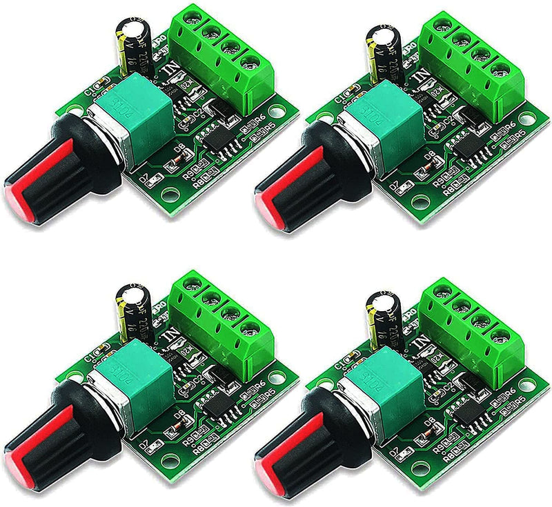 RUNCCI-YUN 4pcs 1.8V 3V 5V 6V 7.2V 12V 2A PWM motor speed controller, DC speed controller 12v, motor speed switch controller LED volt regulator speed controller