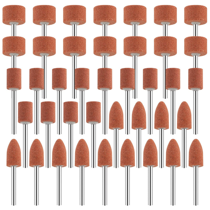 42pcs Corundum Grinding Tip Set, Stone Grinding Polishing Head, Grinding Attachments for Dremel Rotary Tool Rotary Tool Accessories 1/8" Shank for Grinding, Polishing, Deburring