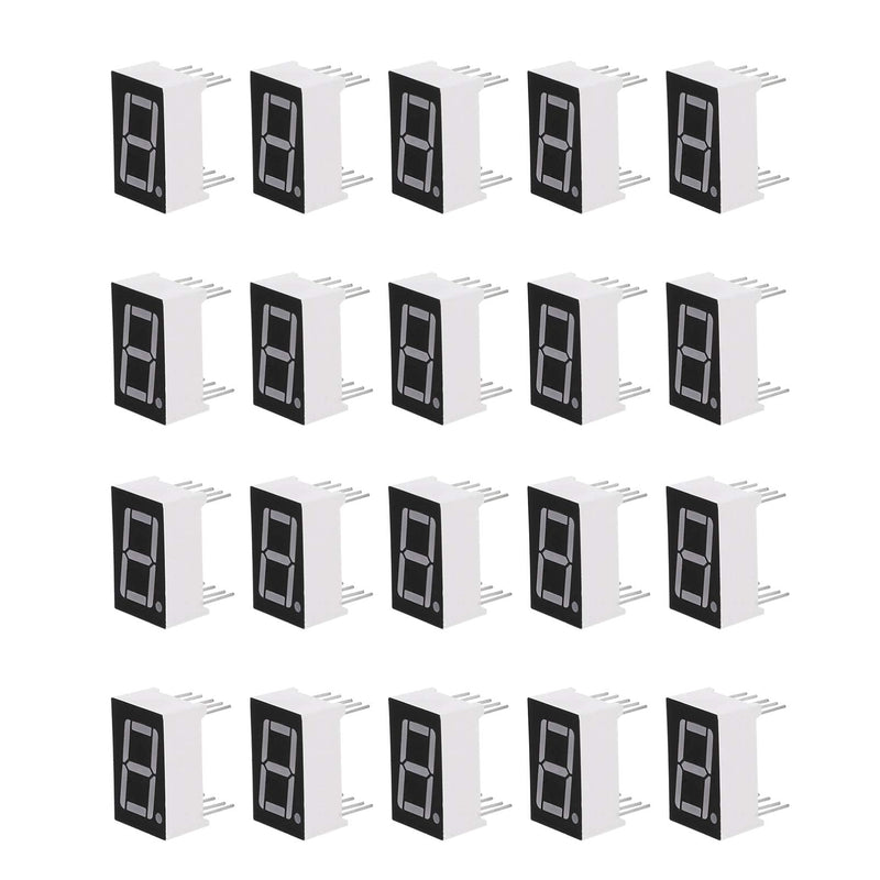 Iplusmile 20pcs Common Cathode 10-Pin 1 Bit 7 Segment 0.5 Red LED Display Digital Tube