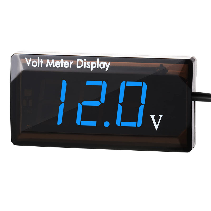 DC 12V Car Digital Voltmeter LED Display Voltage Measurement Car Digital Voltage Meter Panel 4-28V Voltmeter Display for Vehicle Motorcycle Truck ATV SUV (Blue) blue