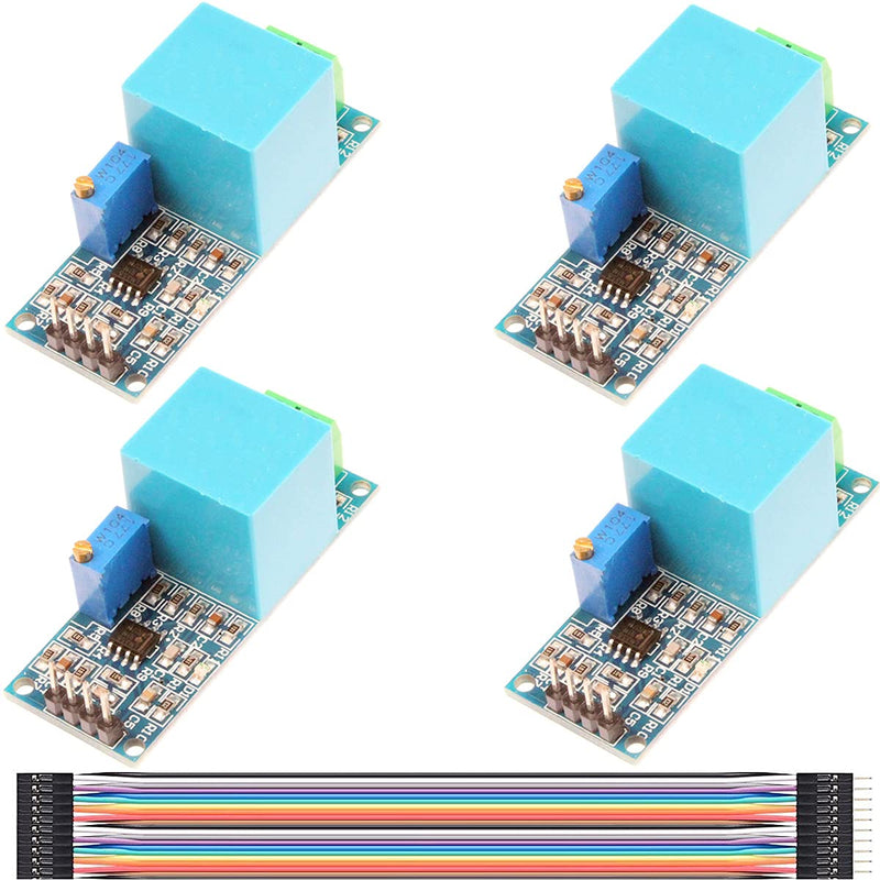 Youmile 4pcs ZMPT101B Active Single Phase Voltage Transformer Module Voltage converter module, 5-30V single phase AC sensor board with active output, supply voltage with Dupont line