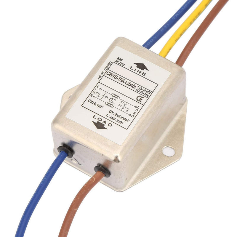 125/250V 10A EMI Power Filter CW1B-10A-L (040) Single Phase Filter EMI Filter with Wire